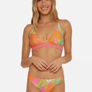 Trina Turk Playa Del Flor Reversible Bikini Set Size 10 New With Tags